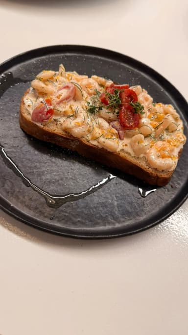 Brot mit Shrimps